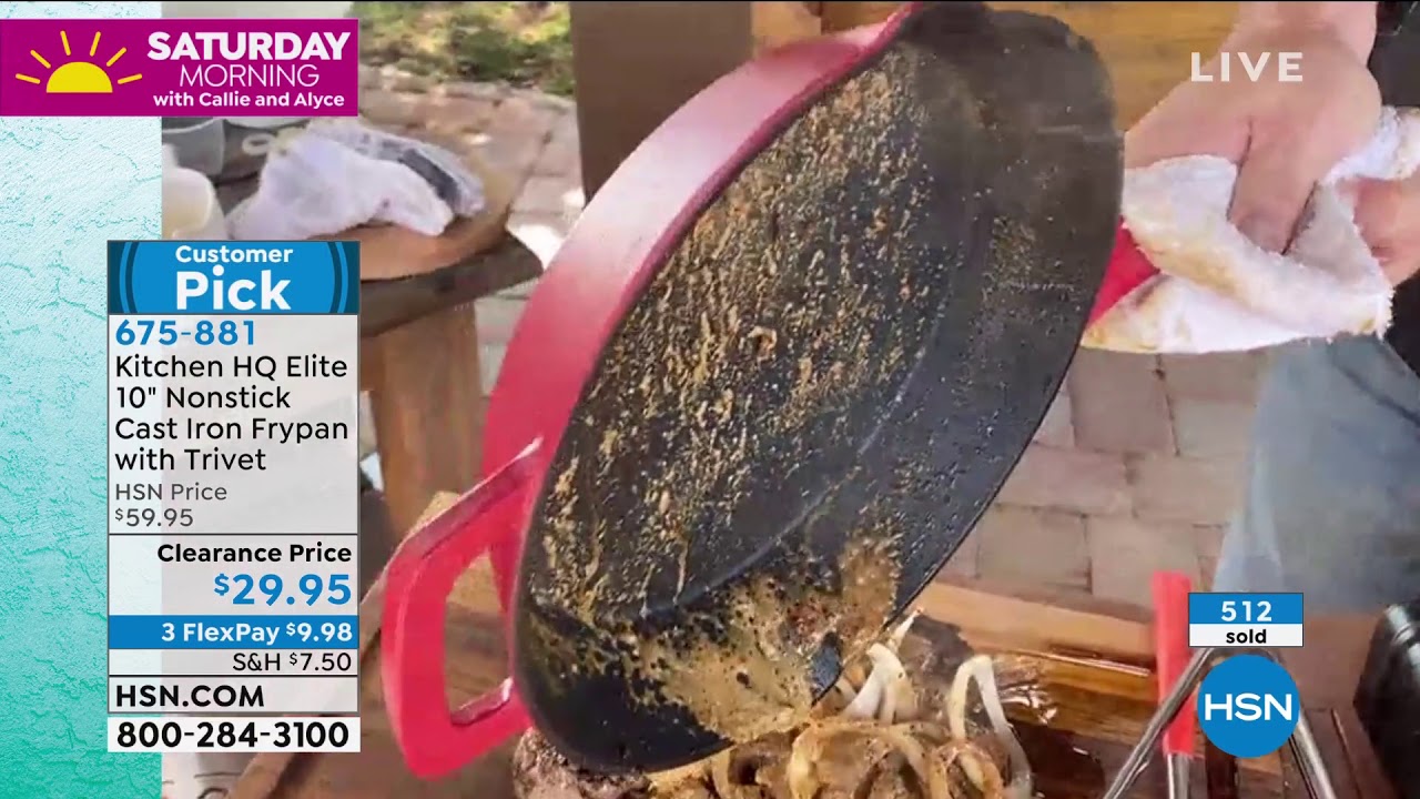 Kitchen HQ Elite 10" Nonstick Cast Iron Frypan with Magn... YouTube