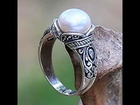 Pure Pearl Halo Ring Design in Gold | Moti Ring at Ornate Jewels - YouTube