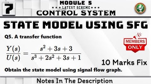 7 State Model Using SFG 1 Fix Problem Explained Module 5 4th Sem Control System ECE VTU
