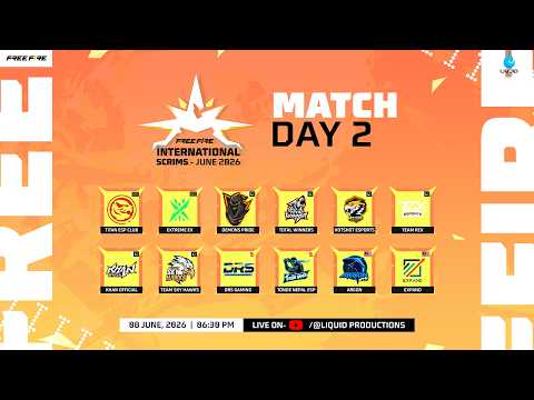 [🔴LIVE] Match Day 2| FF International Scrims - June 2026 I Garena Free Fire@Flickerz7@KUTTUSH-u5r