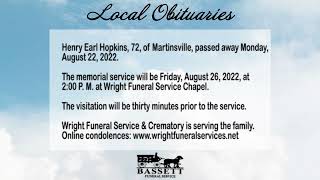 Obits for August 25, 2022