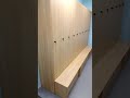 Bespoke wooden changing room lockers with benches Bespoke wooden changing room lockers with benches