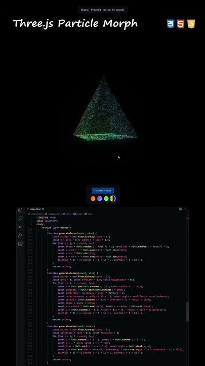 Three.js Particle Morph. #coding - YouTube