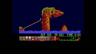 Lemmings Taxing Level 14 Walkthrough Amiga