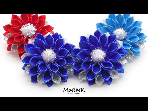 Резинки канзаши по Шаблону МК Kanzashi Tutorial DIY МойМК