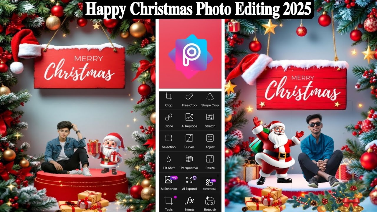 Happy Christmas Day Photo Editing 2025 | Merry Christmas Photo Editing | PicsArt Photo Editing 