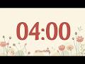 4 Minute Timer ⏳ Silent Countdown w/ Ending Alarm | No Music | For Study &amp; Classroom | Timer Bloom