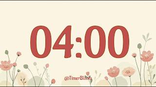 4 Minute Timer ⏳ Silent Countdown w/ Ending Alarm | No Music | For Study & Classroom | Timer Bloom