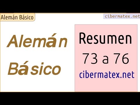 Alemán Básico nivel A1. Resumen lecciones 73 a 76