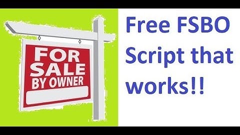 Easy to Use FSBO Script that works!!