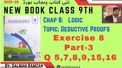 Class  9 | New book Math 2025 | PunjabBoard | Exercise 8 | Part-3 | Ques tion 5 to 9,15 and 16 
