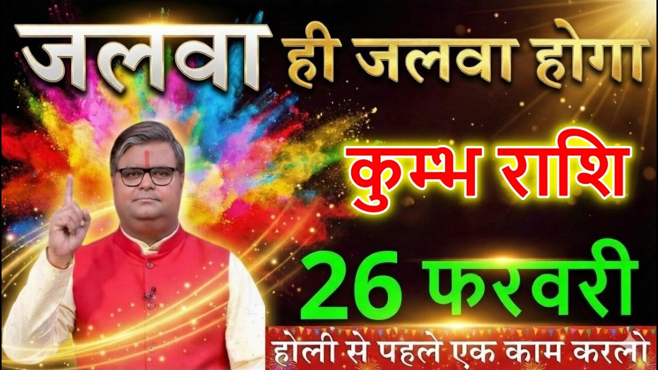 कुम्भ राशि वालों 26 फरवरी 2026 जलवा ही जलवा होगा होली से पहले एक काम करलो@kumbhjyotish7065