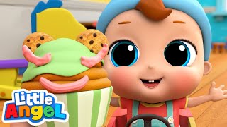 The Muffin Man 🎂 [MULTI-LANGUAGE] | LITTLE ANGEL 😇 | Learn Languages with Kids Songs and Stories