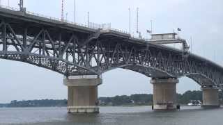 George P. Coleman Bridge in Historic Yorktown Virginia by jonfromqueens