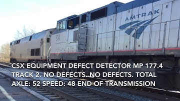 Amtrak 48 W/ Dash 8-32BWH #514 Clears CSX Defect Detector!!