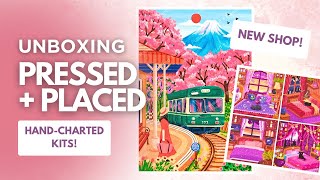A New Shop Unboxing, Now Hand-Charted! Pressed   Placed - 'Fuji Blossoms' and 'Witches Bedroom' Set