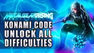 Metal Gear Rising - Konami Code - How To Unlock All Difficulties - Contra Code Easter Egg Wealth