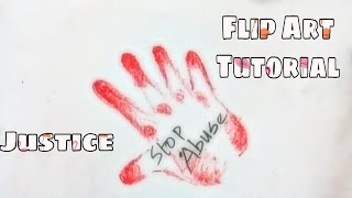 How to draw flip art basic tutorial | stop child abuse | Justice