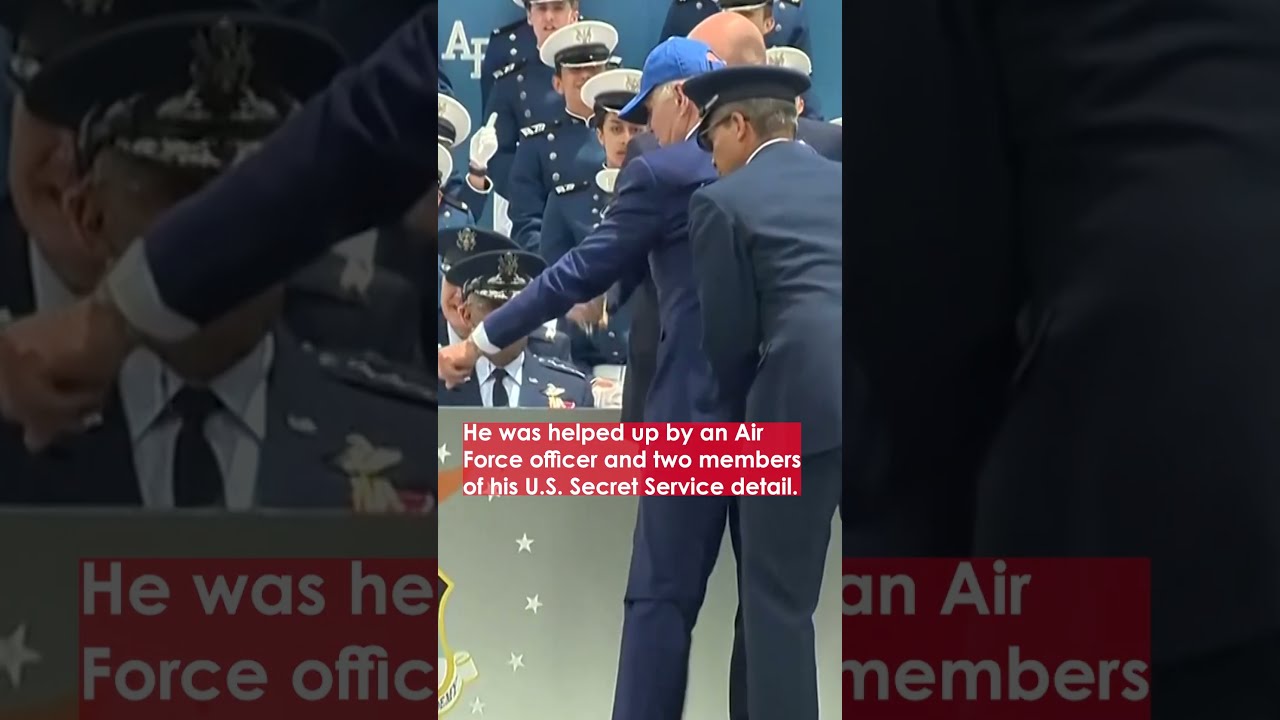 President Joe Biden FALLS At US Air Force Graduation Ceremony 