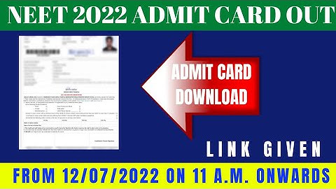 NEET UG 2022 ADMIT CARD OUT || DOWNLOAD NEET ADMIT CARD || LINK IN DESCRIPTION