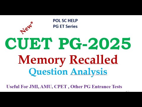 CUET PG- POLITICAL SCIENCE DOMAIN- 2025 PAPER ( MEMORY RECALLED ...