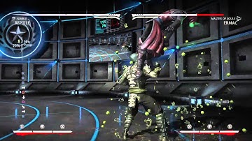 Mortal Kombat X - Reptile (Nimble) Example of Armor-Breaking Basilisk Setups In The Corner
