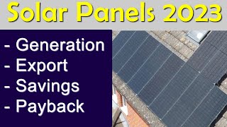 Solar Panel Summary 2023  Generation, Export, Savings, Payback