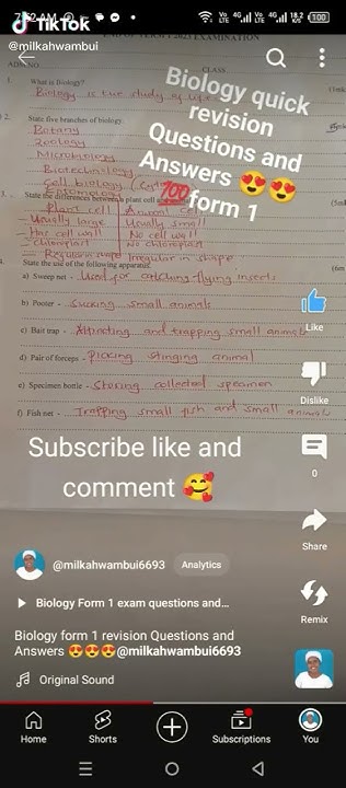 Biology form 1 revision Questions and Answers ๐๐๐ - YouTube