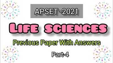 APSET |Life Sciences| Previous Paper | Part-4 | Competitive Botany