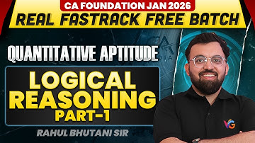 Logical Reasoning (Part-1) (NS CD ODD MAN OUT) | Quantitative Aptitude | CA Foundation Jan 2026