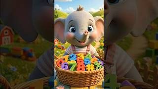 Learn Numbers 1 to 4 with Cute Elephant 🐘🔢 #shorts #nurseryrhymes #cartoon #animation