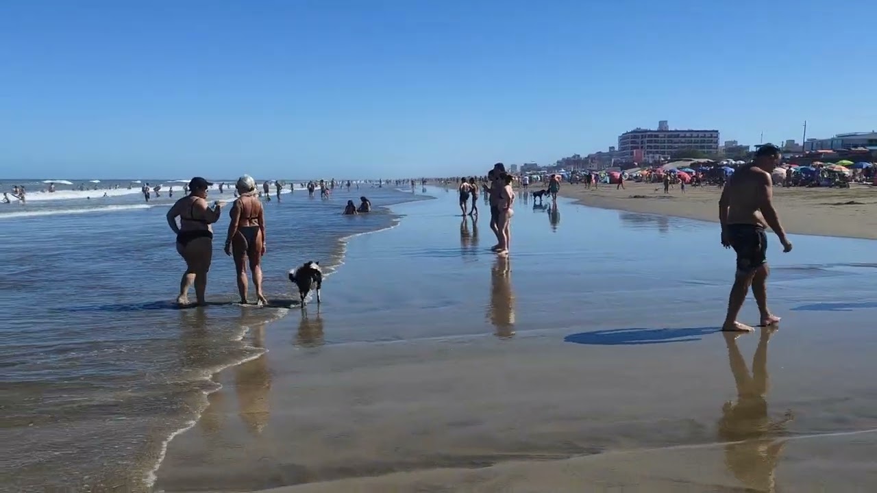 Walking on the area of Villa Gesell beach 