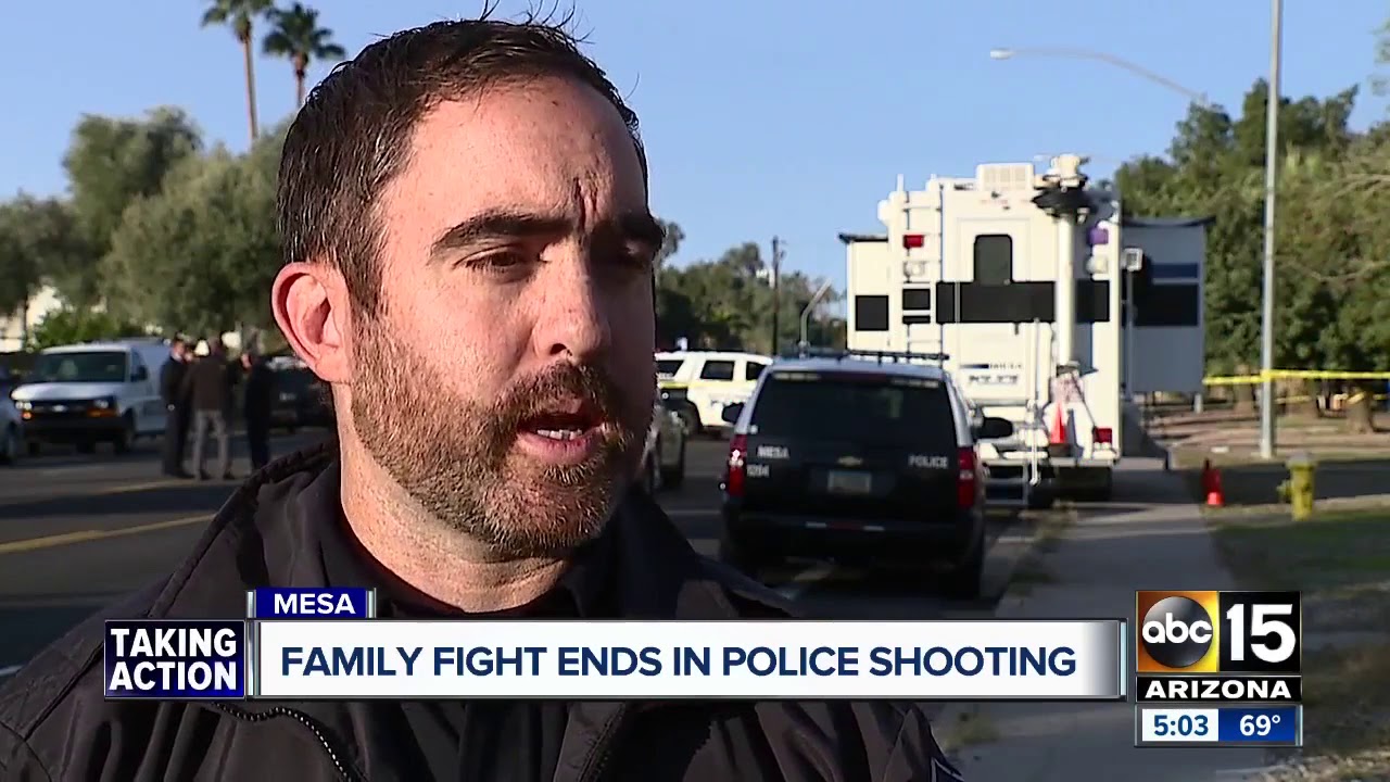 Family fight ends in police shooting in Mesa - YouTube