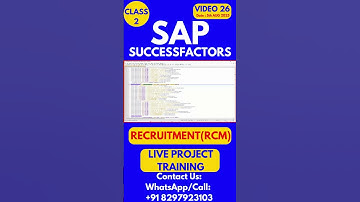 SAP SuccessFactors RCM Training Online Tutorial Class 26 5th August 2025 #sapsuccessfactorstraining