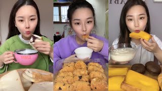 ASMR MUKBANG - MUKBANG SOUND - FLUFFY CAKE WITH MILK & YOGURT