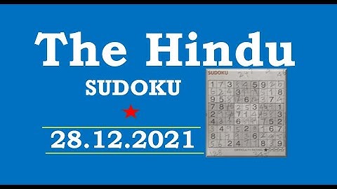 The Hindu  Sudoku Dec 28, 2021 - 1 Star - Step by Step Solution Clearly Explained