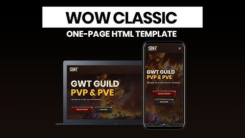 World of Warcraft Classic - Website HTML Template for Guilds