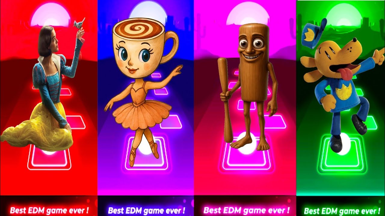 BALLERINA CAPPUCINO🆚Disney Snow White🆚Tung Tung Tung Sahur🆚Dog Man❤️Who is best player?? 