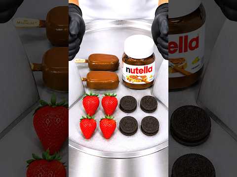 Strawberry, Nutella, Oreo & Magnum - Ice Cream Rolls | Fast ASMR