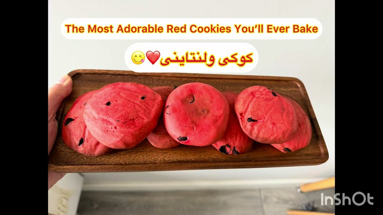 “Red Velvet Cookies – Easy & Bakery Style🍪🧁کوکی رنگی رنگی مخصوص مناسبت ها به روش خیلی آسون