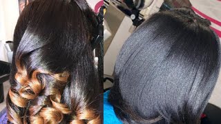 Silk Press and Curling Compilation 💜😍💅🏾