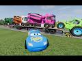 Lightning McQueen vs Giant Cement Trucks Transport Challenge | BeamNG Drive