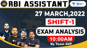 RBI Assistant Exam Analysis 2022 | 27 March, Shift 1 | Asked Questions & Expected Cut Off