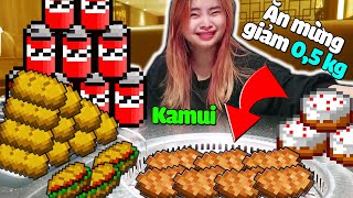 ĂN MỪNG KAMUI GIẢM 0,5 KÍ*MRVIT THỬ THÁCH 24 GIỜ ĂN TOÀN ĐỒ ĂN MINECRAFT NGOÀI ĐỜI THẬT