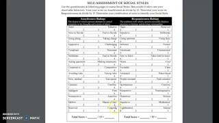 John Darling's Social Style Assessment