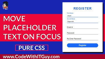 How to make Registration Form easy with Floating Placeholder Html CSS ONLY 2017 by theitguy