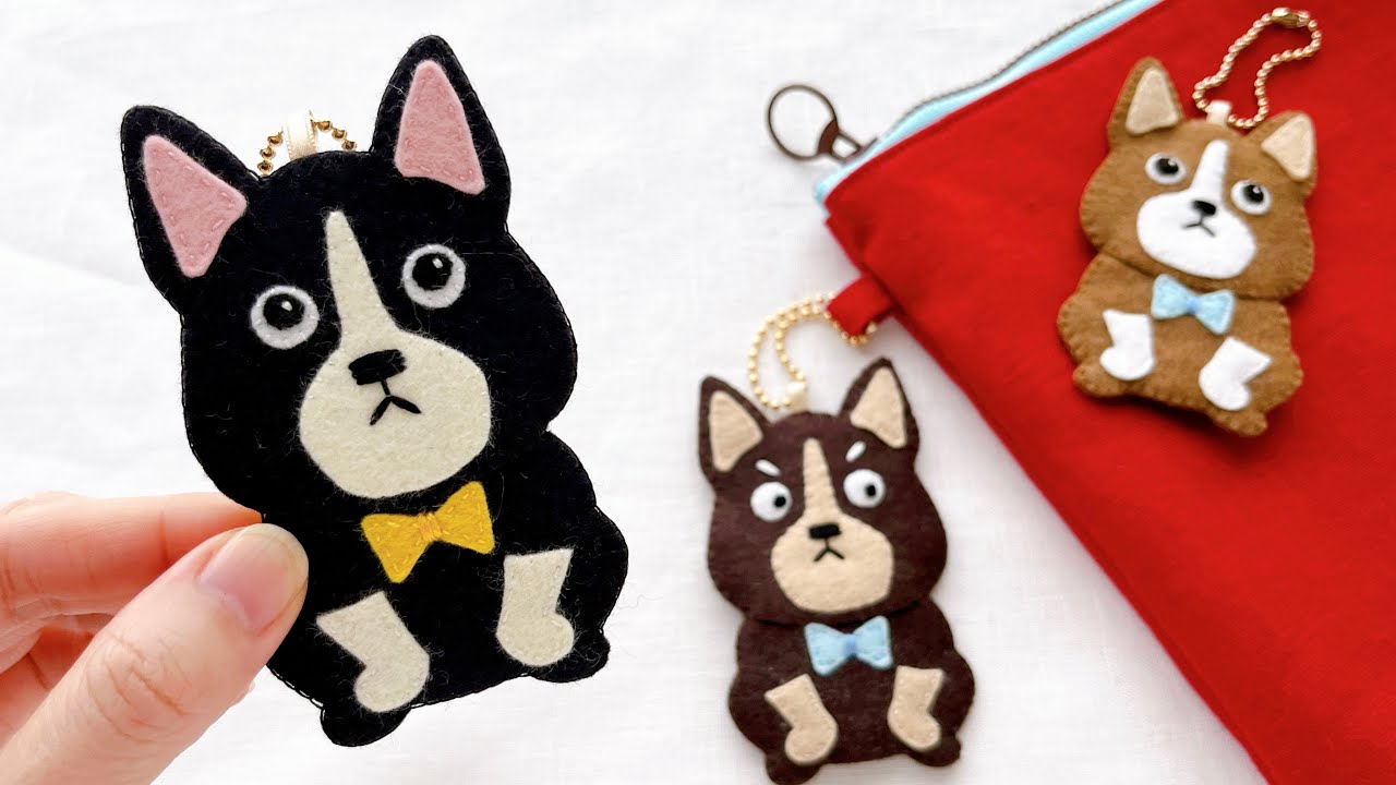 How to make a dog charm from felt [Free Pattern] - Sewing Tutorial