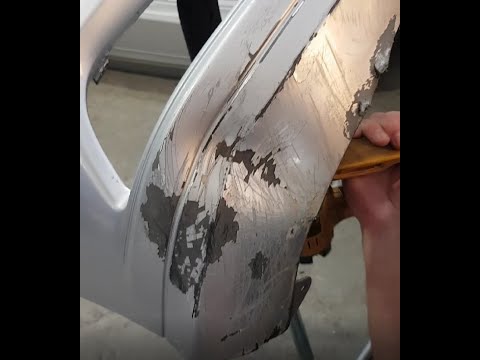 Устраняем вмятину на бампере без применения шпаклевки.