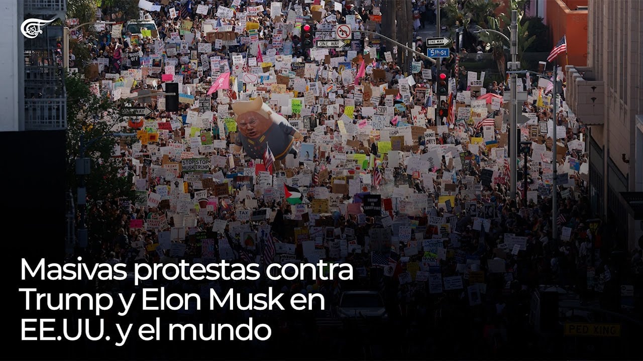 Masivas protestas contra Trump y Elon Musk en EE.UU. - YouTube