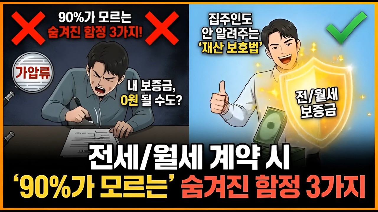 전세/월세 계약 시 '90%가 모르는' 숨겨진 함정 3가지 (집주인도 안 알려주는 재산 보호법)